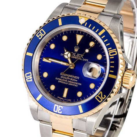 rolex submariner two tone blue 16613|Rolex 16613 price guide.